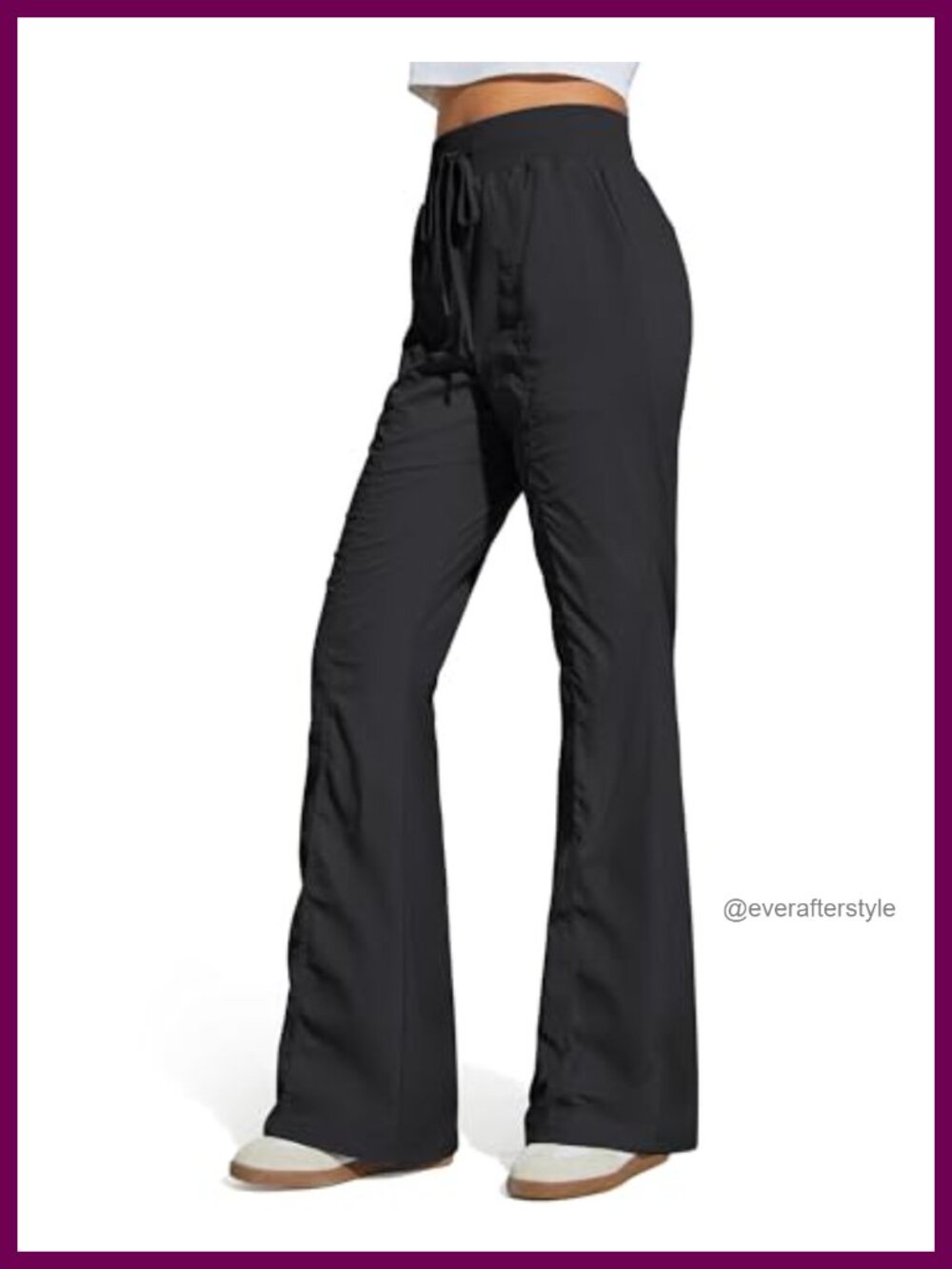 Flare Leggings with Pockets High Waist Bootcut Drawstring Yoga Pants